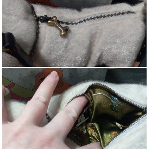 👉LAST CHANCE‼️ Vtg. Fuzzy Nation’s Poochie Pug Dog Handbag Apricot Fawn - Picture 8 of 16